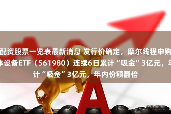 配资股票一览表最新消息 发行价确定，摩尔线程申购在即！半导体设备ETF（561980）连续6日累计“吸金”3亿元，年内份额翻倍